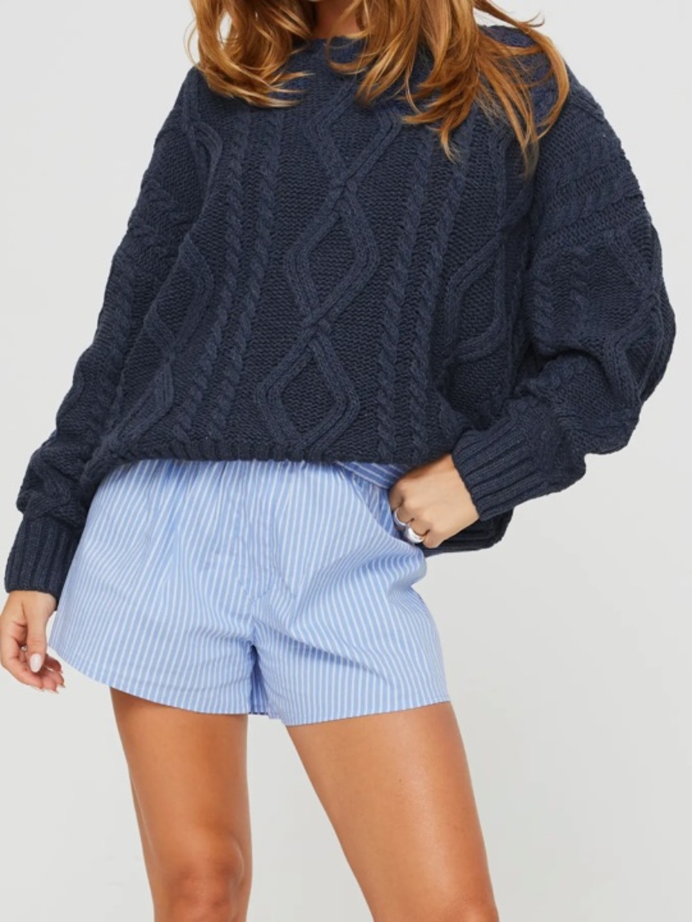 Princess Polly Anaya Oversized Sweater in Navy 🆕